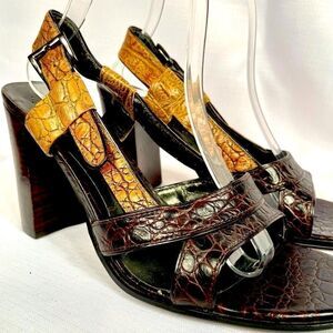 NINE WEST SHADES OF BROWN SANDAL SIZW 10M Vintage